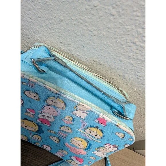 Disney Store Alice In Wonderland Tsum Tsum Crossbody Bag Blue Mini Purse - Picture 6 of 12